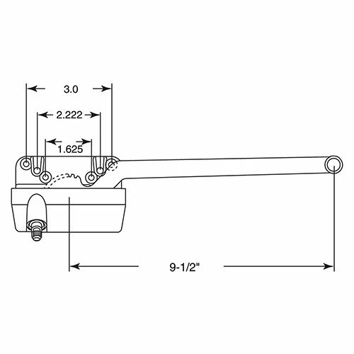 Prime-Line Products Prime-Line TH 23025 Single Arm Operator, 9-1/2", W/Crank, SILL MOUNT R.H., White 2 Prime-Line Products Prime-Line TH 23025 Single Arm Operator, 9-1/2", W/Crank, SILL MOUNT R.H., White - Image 2