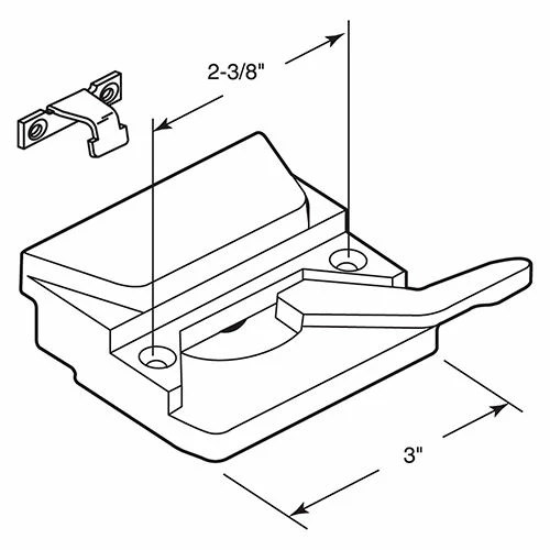 Prime-Line Products Prime Line TH 23044 Sash Lock & Keeper, L.H., Bronze 2 Prime-Line Products Prime Line TH 23044 Sash Lock & Keeper, L.H., Bronze - Image 2