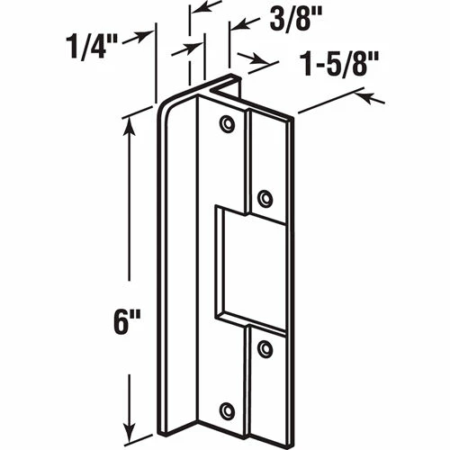 Prime-Line Products Prime-Line® Latch Shield, U 9481, Anodized Aluminum 2 Prime-Line Products Prime-Line® Latch Shield, U 9481, Anodized Aluminum - Image 2