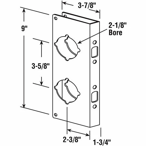 Prime-Line Products Combo Lock/Door Guard, 3-7/8"Lx9"H, 1-3/4" Thick Door, 2-3/8" Backset, Brass, Antique Finish 2 Prime-Line Products Combo Lock/Door Guard, 3-7/8"Lx9"H, 1-3/4" Thick Door, 2-3/8" Backset, Brass, Antique Finish - Image 2