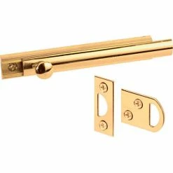 Prime-Line Products Prime-Line® Slide Bolt and Keeper, U 9961, 4"L, Polished Brass
