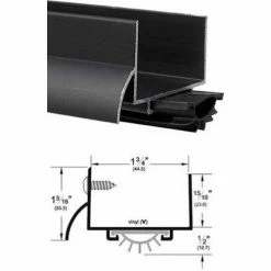 Pemko Aluminum Door Shoe W/ Vinyl Insert 36"L x 1-3/4"W, Dark Bronze - Pkg Qty 3