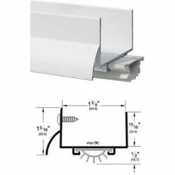 Pemko Aluminum Door Shoe W/ Vinyl Insert 36"L x 1-1/4"W, White - Pkg Qty 3