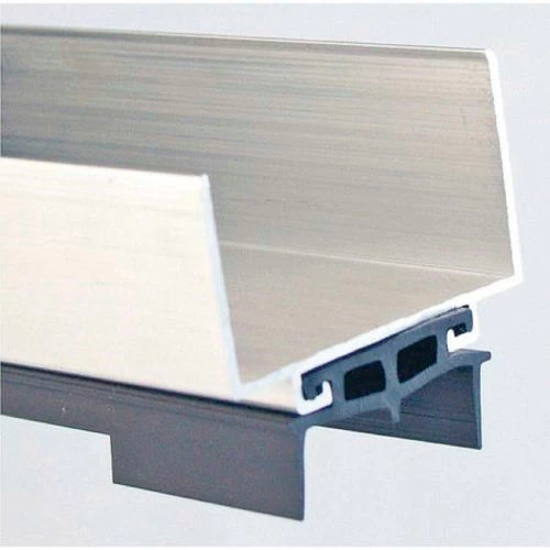 Pemko Aluminum Hospitality Door Shoe W/ Vinyl Insert 36"L x 1-1/2"W, Mill Aluminum - Pkg Qty 3 1 Pemko Aluminum Hospitality Door Shoe W/ Vinyl Insert 36"L x 1-1/2"W, Mill Aluminum - Pkg Qty 3
