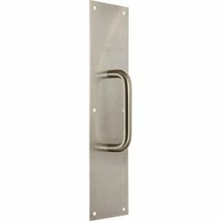 Rockwood Pull Plate, 5-1/2"L x 16"H x 5/8, Satin Stainless Steel, 5-1/2" CTC - Pkg Qty 3