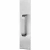 Rockwood Pull Plate, 4"L x 16"H x 1, Satin Stainless Steel, 6" CTC