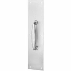 Rockwood Pull Plate, 3-1/2"L x 15"H, Satin Stainless Steel, 5-1/2" CTC