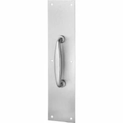 Rockwood Pull Plate, 4"L x 16"H, Satin Stainless Steel, 5-1/2" CTC
