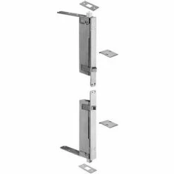 Rockwood Auto Flush Bolt Set, 7"L x 2"W x 1"H, 7-2/7" Dia, Satin Chrome Plated