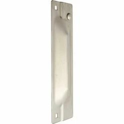 Rockwood Latch Protector, 11"L x 3"W x 1/2"H, 11-2/5" Dia, Satin Stainless Steel - Pkg Qty 3