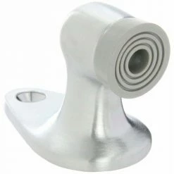 Rockwood Heavy Duty Door Stop W/ Keeper, 2-1/2" Dia, Satin Chrome - Pkg Qty 3