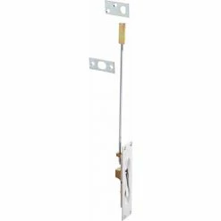 Rockwood Lever Extension Flush Bolt, 2"L x 3"W x 2"H, 3-3/5" Dia, Brass, Satin Chrome Plated - Pkg Qty 3