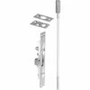 Rockwood Lever Extension Flush Bolt, 2"L x 3"W x 2"H, 3-3/5" Dia, Satin Chrome Plated, Brass - Pkg Qty 3