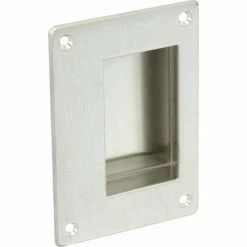 Rockwood Recessed Door Pull 5"L, Aluminum, Satin Stainless Steel - Pkg Qty 3