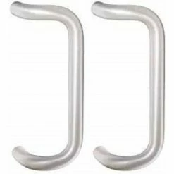 Rockwood Offset Door Pull 4-3/16"L, Metal, Satin Chrome