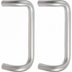 Rockwood Offset Door Pull 11"L, Metal, Satin Stainless Steel